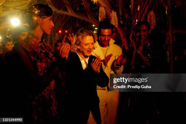 Arjun Rampal walks the ramp for designer Rohit Bal creation at the Lakme Fashion Week Winter/Festive 2011 on August 16, 2011 in Mumbai,India