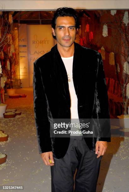 Arjun Rampal attends the designer Rohit Bal show at the Lakme Fashion Week Winter/Festive 2011 on August 16, 2011 in Mumbai,India