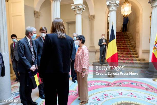The Minister of Foreign Affairs, European Union and Cooperation, Arancha Gonzalez Laya , receives her Belgian counterpart, Sophie Wilmès , at the...