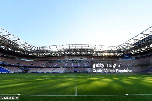 General view inside the stadium prior to the international friendly match between France and Wales at Allianz Riviera on June 02, 2021 in Nice,...