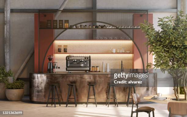 3d画像オフィスカフェテリアキッチン - 喫茶店 ストックフォトと画像