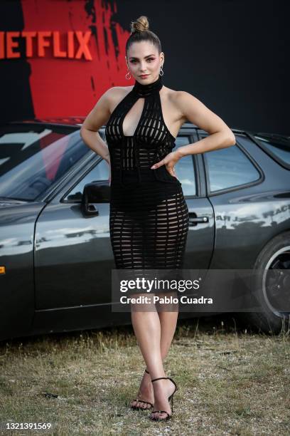 Actress Andrea Duro attends 'Xtremo' premiere at Madrid Race drive-in on June 02, 2021 in Madrid, Spain.