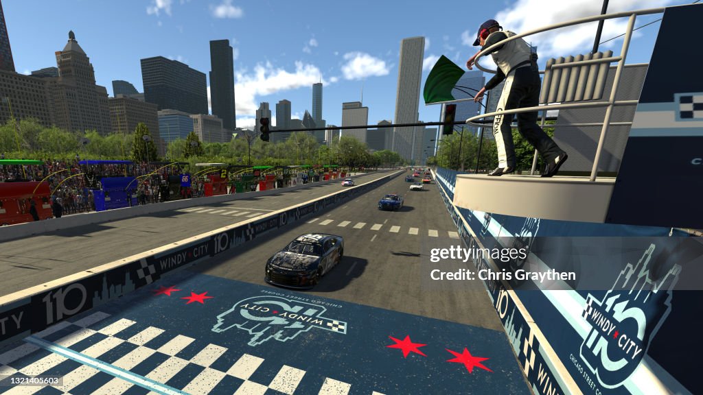 ENASCAR iRacing Pro Invitational Series race at virtual Chicago Street Course