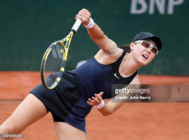 Saisai Zheng of China during day 4 of Roland-Garros 2021, French Open, a Grand Slam tennis tournament at Roland Garros stadium on June 2, 2021 in...