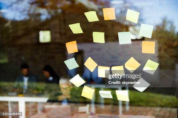 mind map on a glass in a shape of a smiley face! - grupo grande de objetos imagens e fotografias de stock