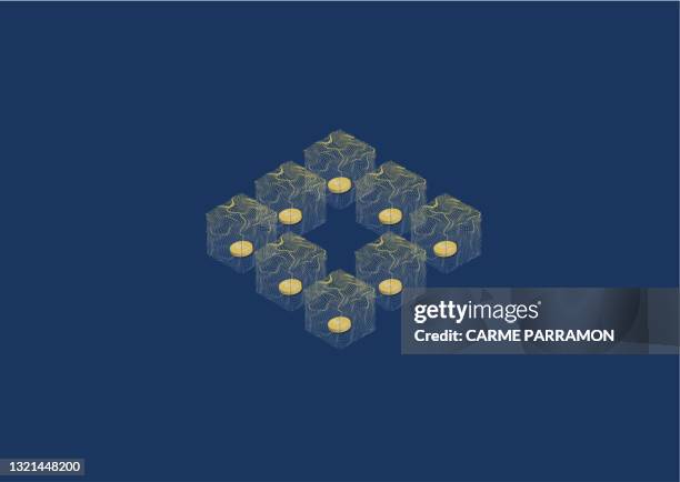 nft. cryptocurrency. virtual money. network - abstract network connection stock illustrations
