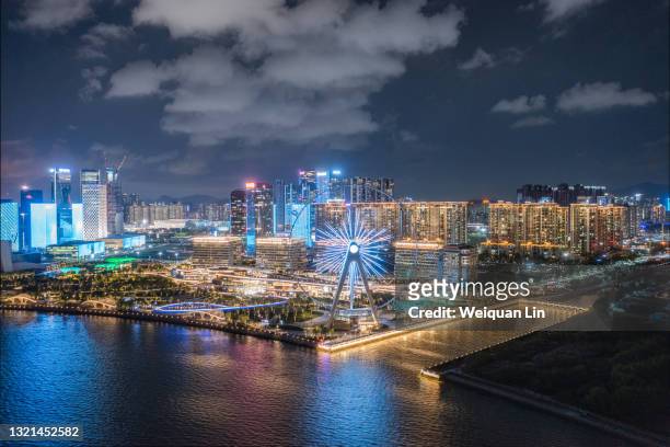 shenzhen city night view - shenzhen stock pictures, royalty-free photos & images