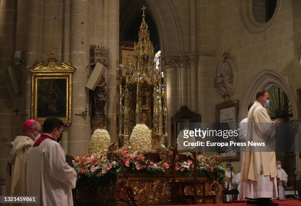 Celebration of the Corpus Christi mass in the Cathedral of Toledo, on 3 June, 2021 in Toledo, Castilla-La Mancha, Spain. Toledo returns to celebrate...