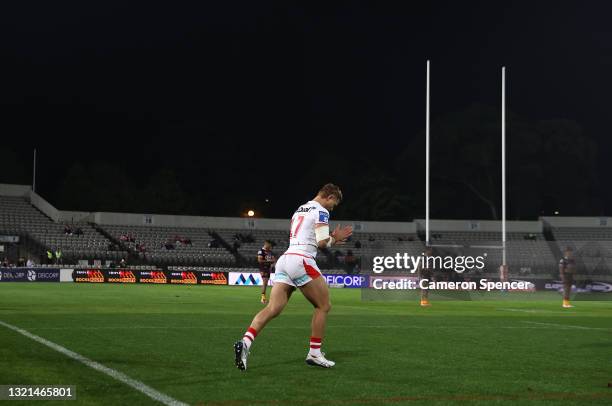Jack De Belin of the Dragons comes off the bench to play during the round 13 NRL match between the St George Illawarra Dragons and the Brisbane...