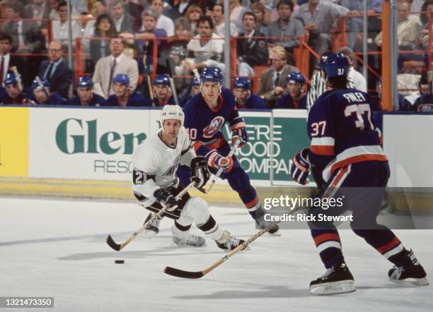 Tony Granato, Left Wing for the Los Angeles Kings in motion on the ice during the NHL Clarence Campbell Conference Smythe Division game against the...