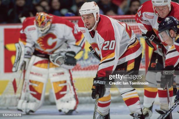 Rene Corbet, Left Wing for the Calgary Flames during the NHL Pre Season game against the Florida Panthers on 6th November 1999 at the Canadian...