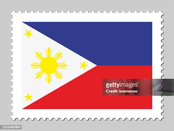 philippines flag postage stamp - philippines national flag stock illustrations