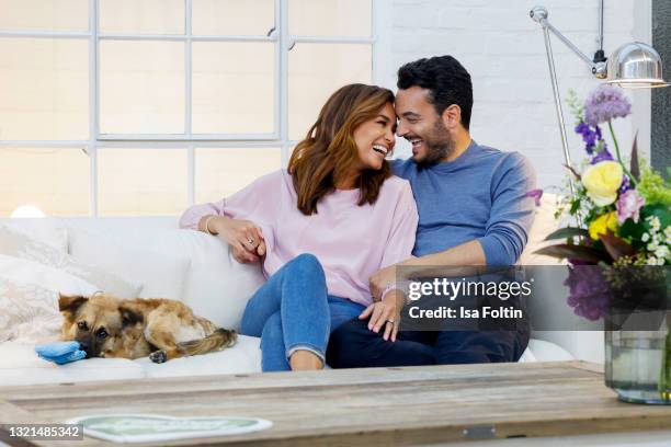 Model and TV host Jana Ina Zarrella and her husband German-Italian singer Giovanni Zarrella and their dog "Cici" for the "tierisch engagiert"...