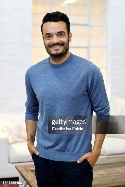 German-Italian singer Giovanni Zarrella for the "tierisch engagiert" initiative of Fressnapf on June 1, 2021 in Cologne, Germany.