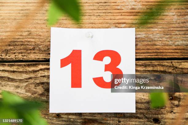 number 13 - friday 13 stockfoto's en -beelden