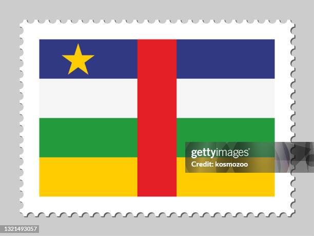 central african republic flag postage stamp - car back up camera stock illustrations
