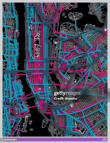 paper effects style art illustration map,new york city,usa - new york abstract stock illustrations