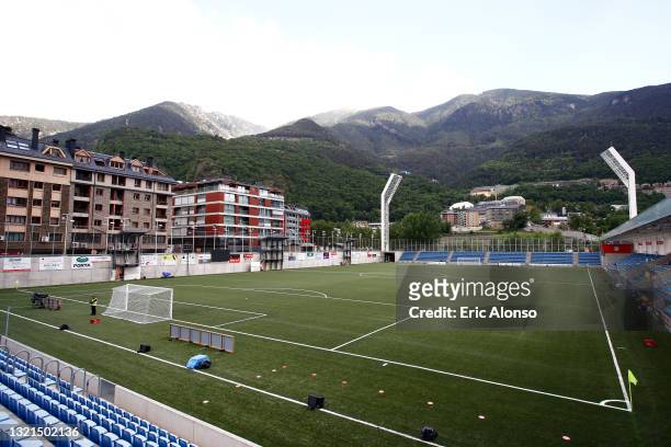 General view inside the stadium prior to the international friendly match between Andorra and Ireland at Estadi Nacional d'Andorra on June 03, 2021...
