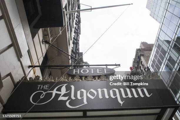 June 15: MANDATORY CREDIT Bill Tompkins/Getty Images The Algonquin Hotel signage on June 15th, 2020 in New York City.