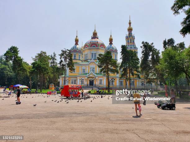 almaty zenkov cathedral - almaty stock pictures, royalty-free photos & images