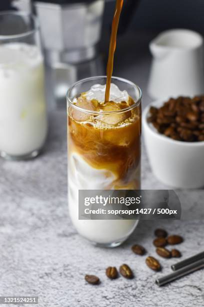 close-up of drink in glass on table - coffee with chocolate stock pictures, royalty-free photos & images