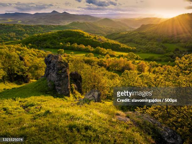 scenic view of landscape against sky during sunset,kundratice,czech republic - czech republic landscape stock pictures, royalty-free photos & images