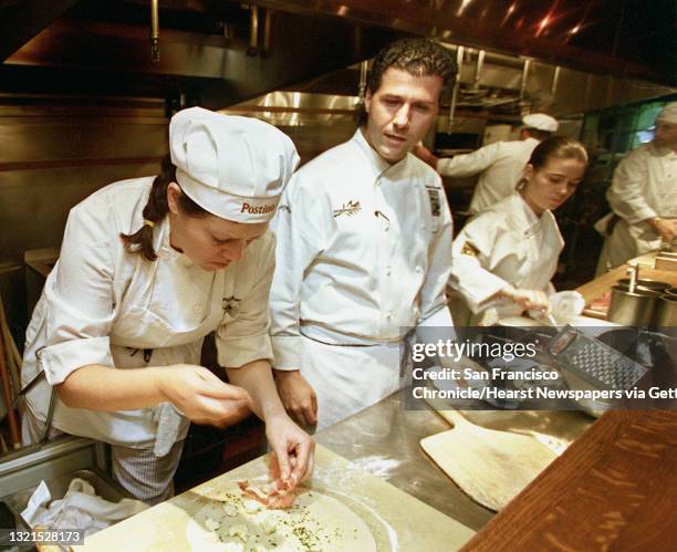 6a/C/30APR98/FD/LH--Restaurant, Postino--3565 Mt. Diablo Blvd. In downtown Lafayette. Left to right--Lorilynn Bauer, executive chef Michael...