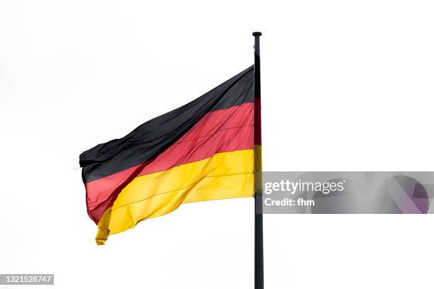 german flag with white background - german flag fotografías e imágenes de stock