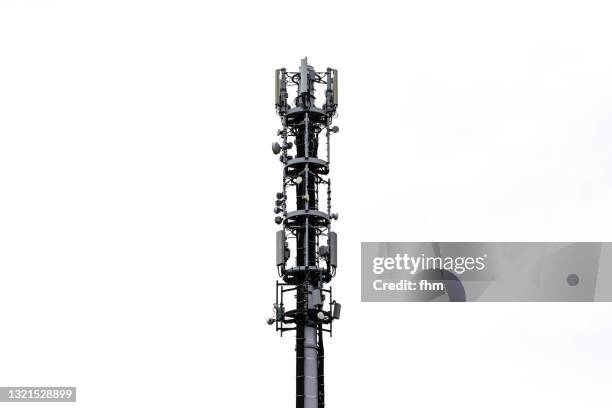 mobile phone antennas with white beackground - communication tower stock pictures, royalty-free photos & images