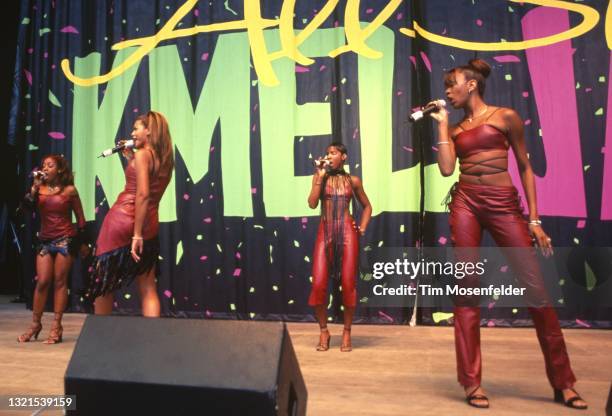 LaTavia Roberson. Beyonce Knowles, LeToya Luckett, and Kelly Rowland of Destiny's Child perform during KMEL All-Star Jam at Shoreline Amphitheatre on...