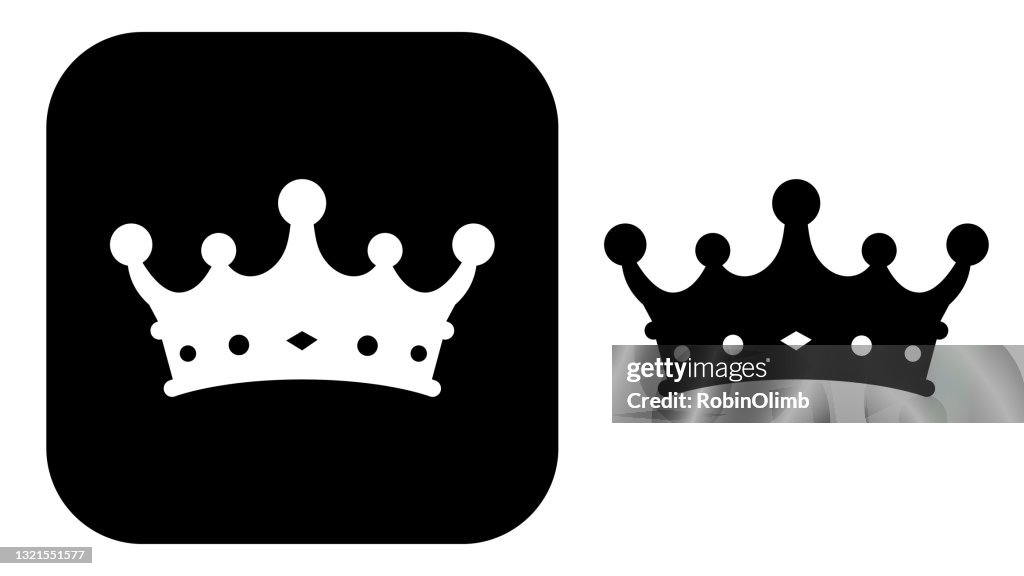 Black And White Crown Icon