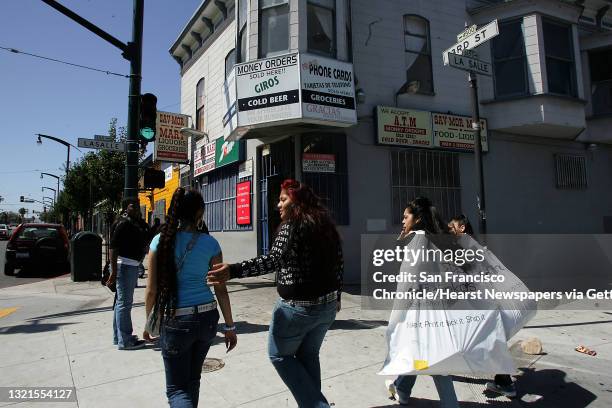 Students from the YouthPOWER Project redecorating several corner stores, replacing alcohol advertisements with positive pictures of San Francisco...