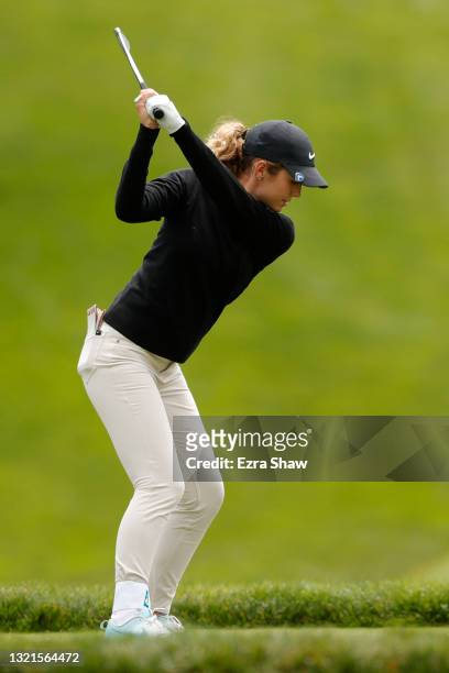 Rachel Heck hits her tee shot on the eighth hole during the first round of the 76th U.S. Women's Open Championship at The Olympic Club on June 03,...