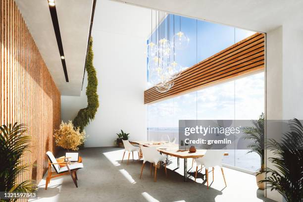 modern luxury holiday villa at seaside - slovenia beach stock pictures, royalty-free photos & images