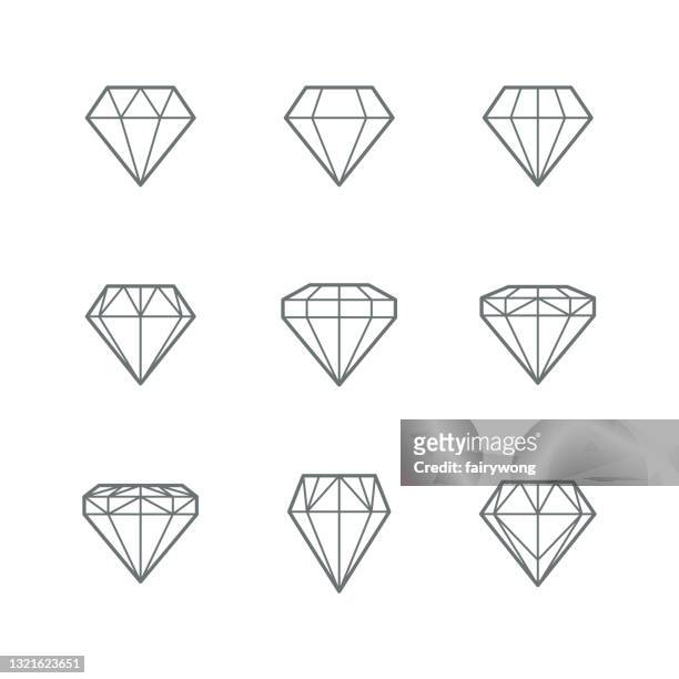 stockillustraties, clipart, cartoons en iconen met de vectorpictogrammen van het juweel - diamantvorm