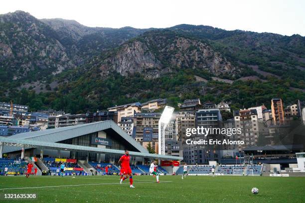 General view of the Estadi Nacional during the international friendly match between Andorra and Ireland at Estadio Nacional on June 03, 2021 in...