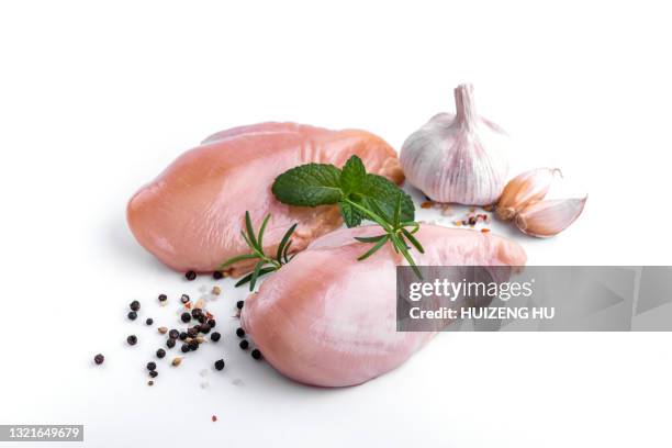 chicken meat on a white background - fillet stock pictures, royalty-free photos & images