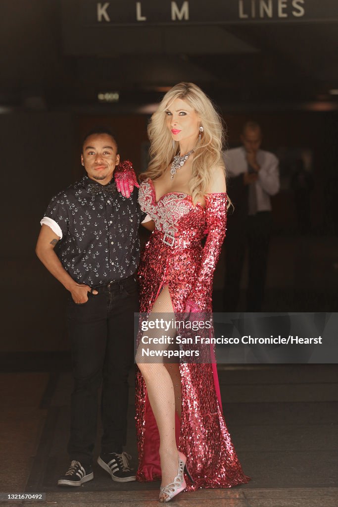 Artist and activist Mason J (left) and burlesque performer Cassandra Cass (right) talk about Caitlyn (Bruce) Jenner in San Francisco, California, on Tuesday, June 2, 2015.
