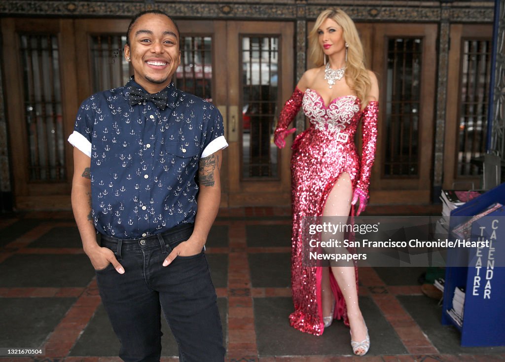 Artist and activist Mason J (left) and burlesque performer Cassandra Cass (right) talk about Caitlyn (Bruce) Jenner in San Francisco, California, on Tuesday, June 2, 2015.