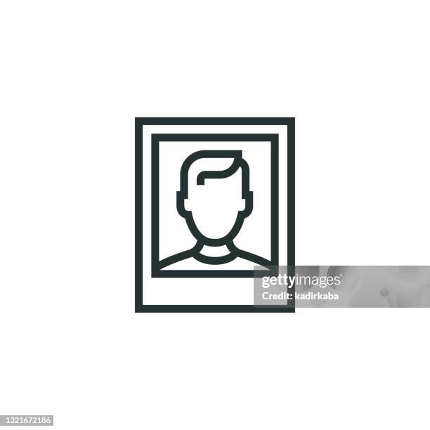 ilustrações, clipart, desenhos animados e ícones de ícone da linha de fotografia de passaporte - fotografia de cabine fotográfica