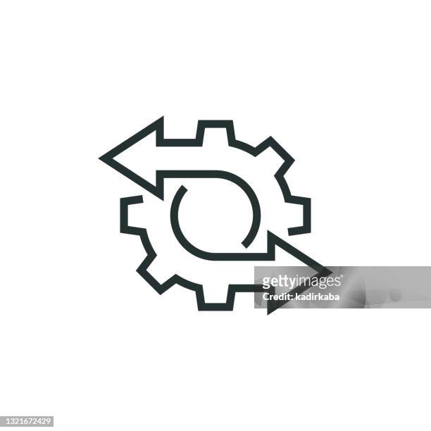 system integration line icon - manufacturing equipment stock illustrations