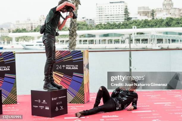 Photographer takes photos to Canco Rodriguez in the 'Operacion Camaron' photocall during 24th Malaga Spanish Film Festival on June 04, 2021 in...