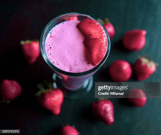 healthy strawberry smoothie - turku finland stock pictures, royalty-free photos & images