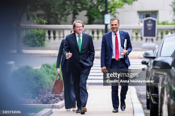 Former White House counsel Don McGahn arrives to the Rayburn House Office Building for a closed door meeting with the House Judiciary Committee on...