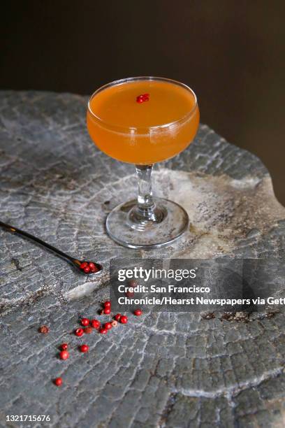 The Femme Fatale--reposado tequila, cappelletti apertivo, spiced orange shrub-lemon--at Blackbird Bar on Wednesday, June 7 in San Francisco, Calif.