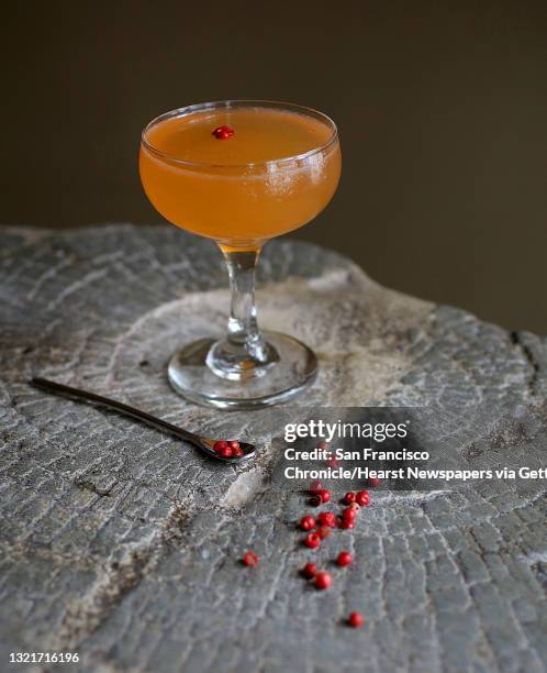 The Femme Fatale--reposado tequila, cappelletti apertivo, spiced orange shrub-lemon--at Blackbird bar on Wednesday, June 7 in San Francisco, Calif.