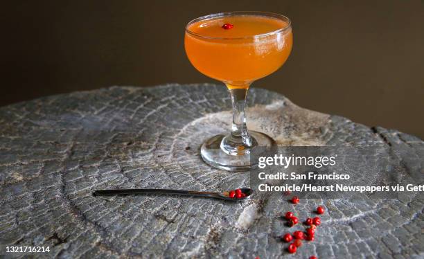 The Femme Fatale--reposado tequila, cappelletti apertivo, spiced orange shrub-lemon--at Blackbird Bar on Wednesday, June 7 in San Francisco, Calif.