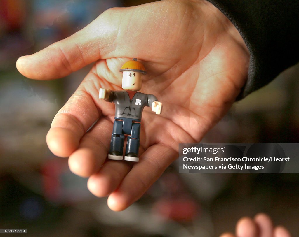 CEO David Baszucki of Roblox shows a toy of himself. He will release  News Photo - Getty Images