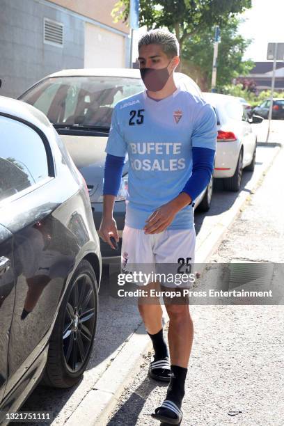 Brayan Mejia leaves home, on June 4 in Madrid, Spain.