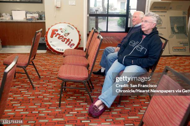 Carol Murphy and her husband Paul Murphy wait to sell their Frostie cap to toy scout Joe Magee at the Courtyard Marriott on Tuesday, January 10 in...